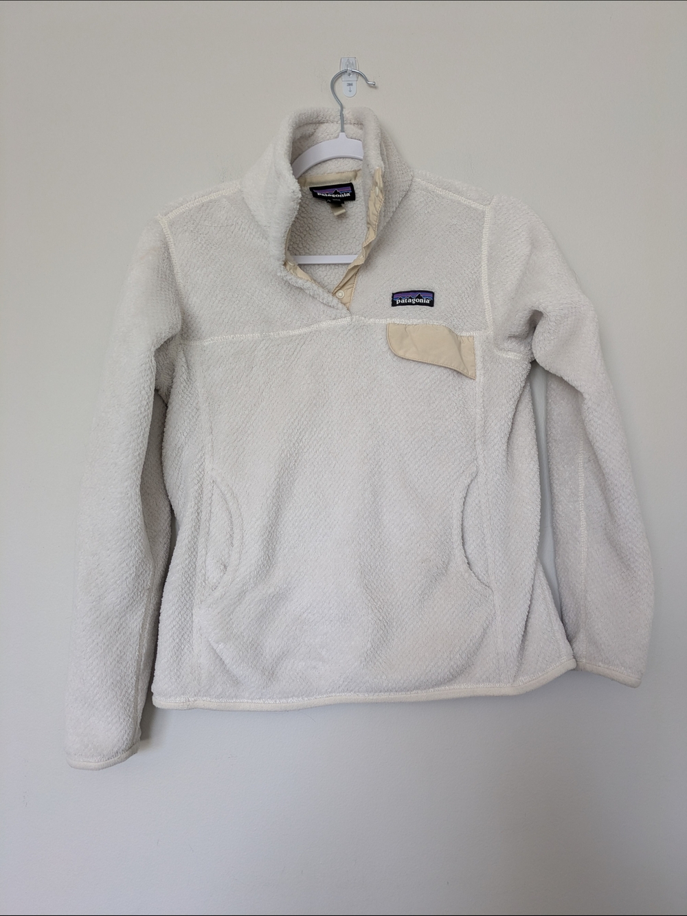 Patagonia White Fleece Pullover Sz S